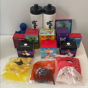 McDonald’s Toys & 2 Igloofest Water Bottles - Black and White